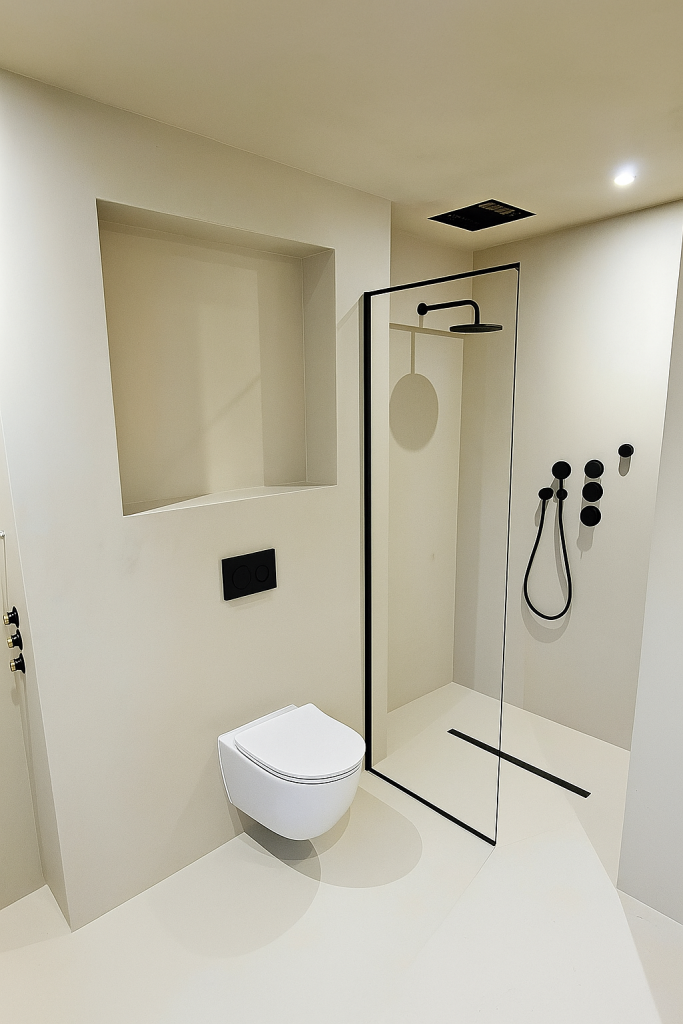 Bathroom after microcement installation